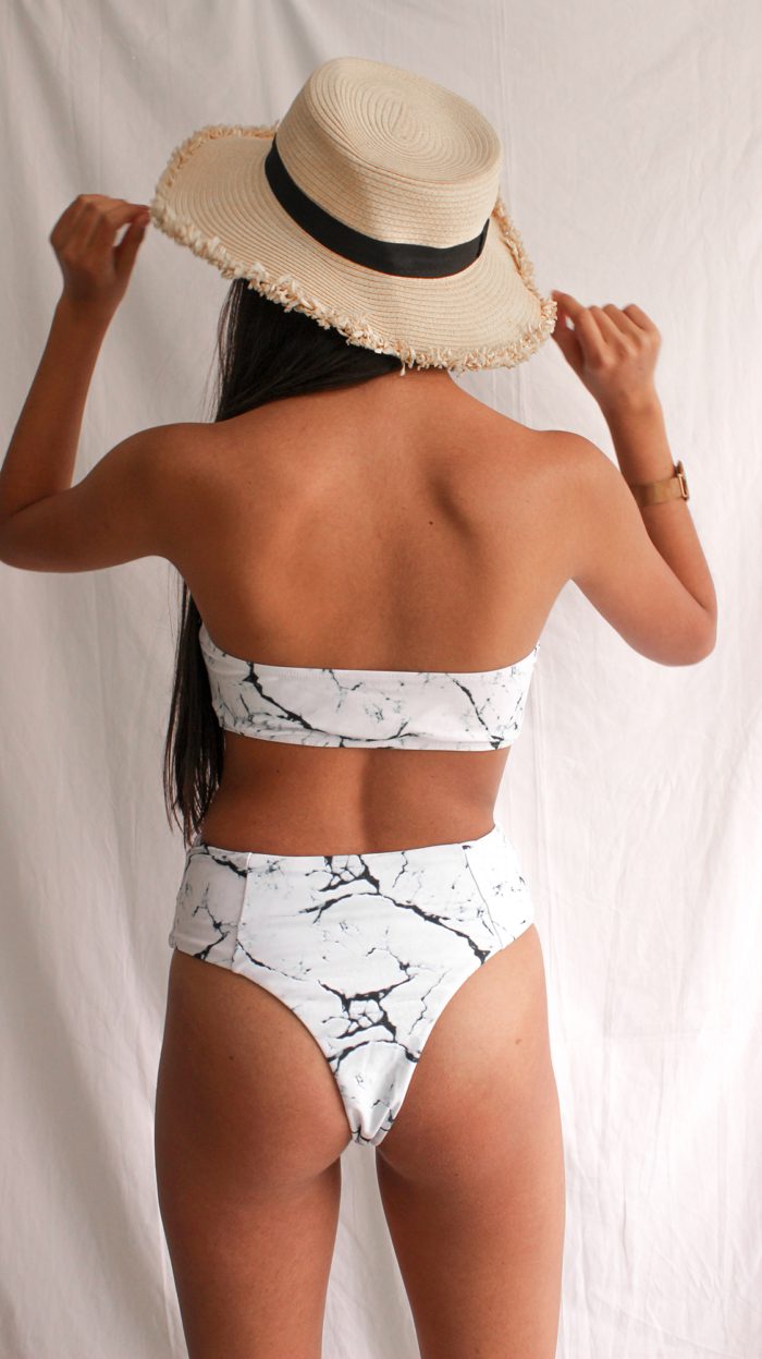 Vestido de baño marmol talle alto